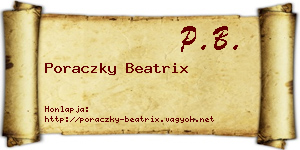 Poraczky Beatrix névjegykártya