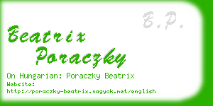 beatrix poraczky business card